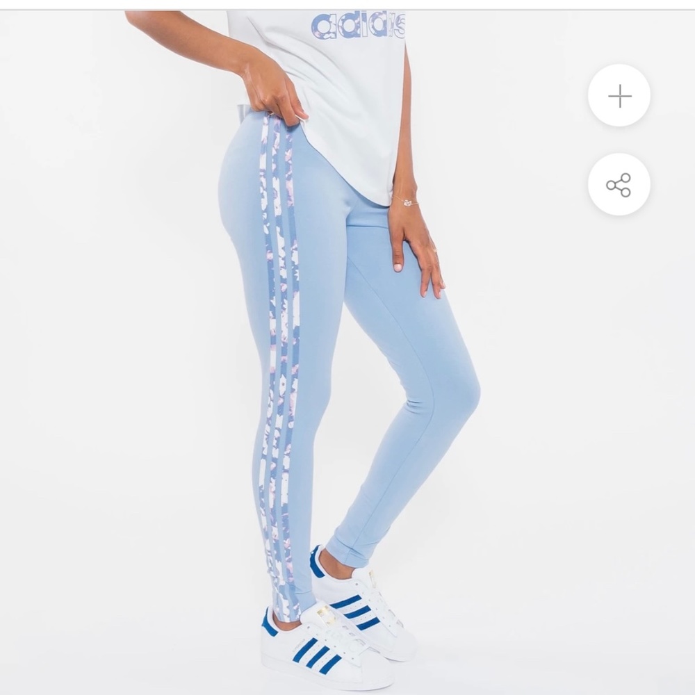 ADIDAS ORIGINAL FLORAL 3-STRIPES TIGHTS SMALL